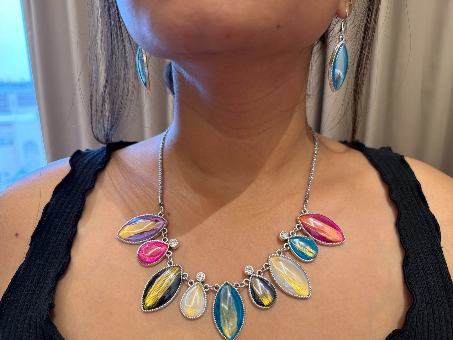Havana - Multicolor & Gold Statement Necklace & Earring Set
