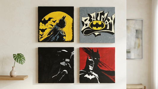Hand-Painted Batman Canvas – Complete Gotham Collection 4-Piece Set